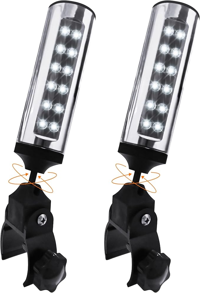 Lfcforldx 2-Pack Grill Lights With 12 LEDs - BBQ Lighting With Aluminum Clip For Outdoor Cooking